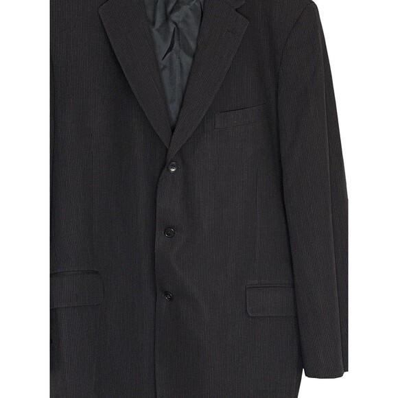 Calvin Klein Other - Calvin Klein VTG Blazer Mens 48L Wool Black Microstripe Suit Jacket Sport Coat